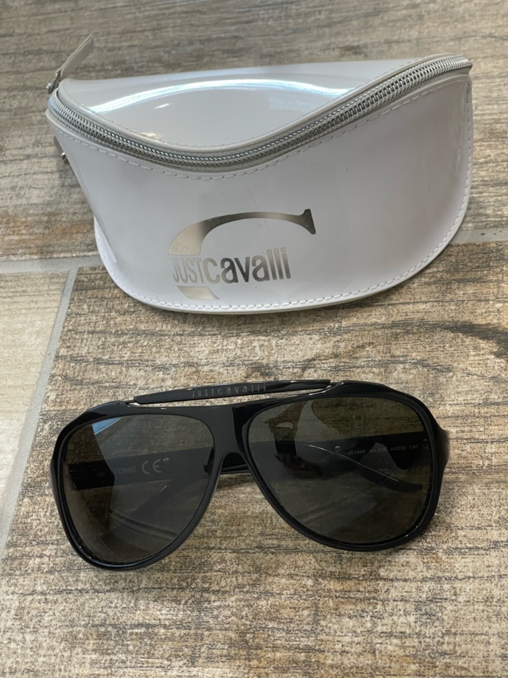 Just Cavalli Black Aviator Sunglasses Double Bridge 194S